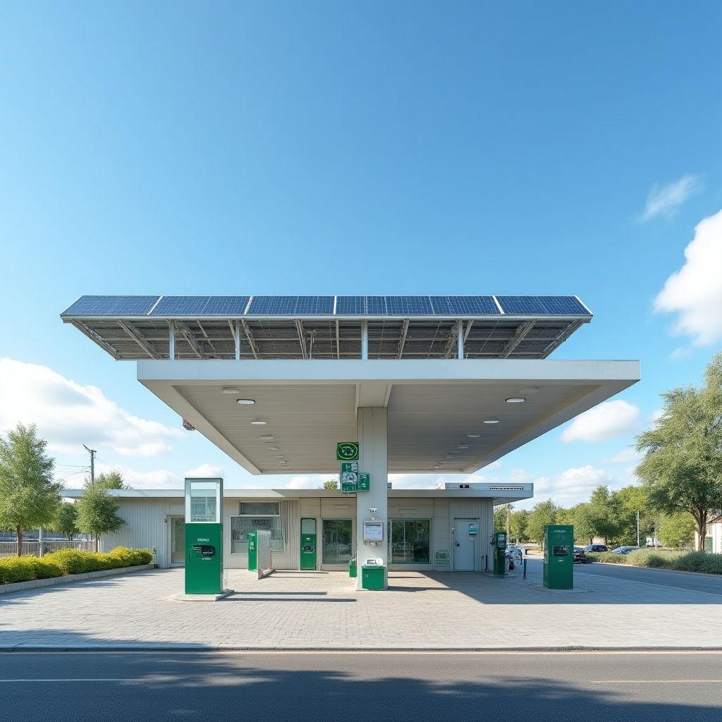 Estación YPF con paneles solares